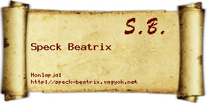 Speck Beatrix névjegykártya